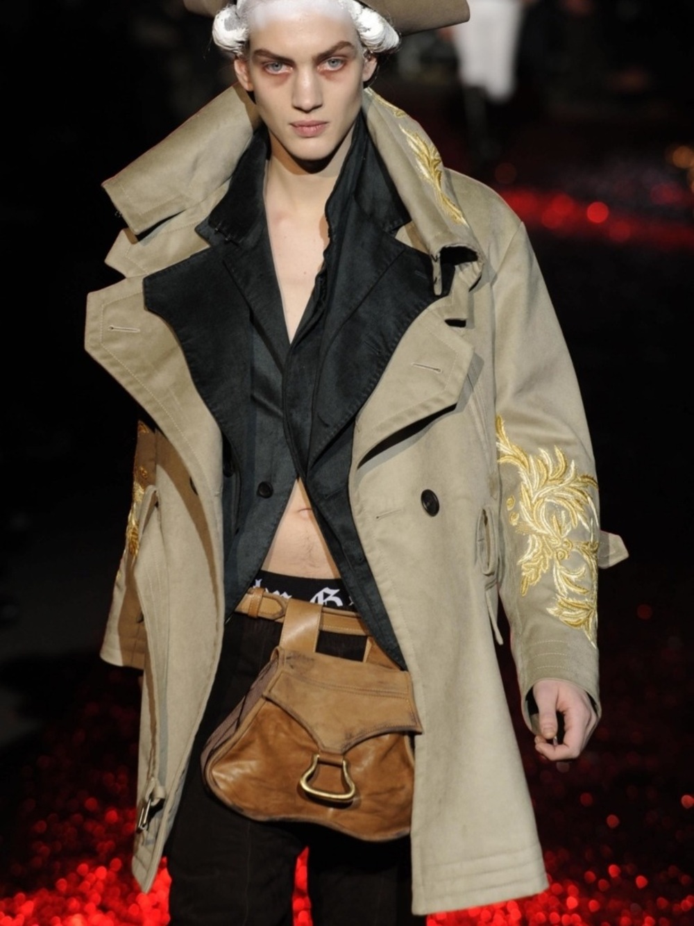 John Galliano Fall Winter 2009 Men’s Embroidered Trench Coat